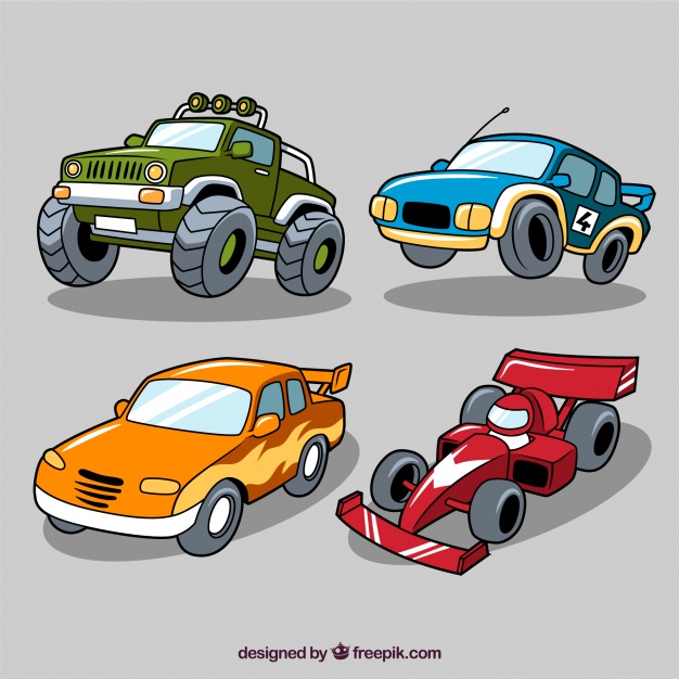 626x626 Selection Of Four Race Cars Vector Free Download