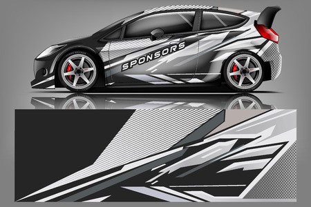 450x300 Car Decal Wrap Design Vector Graphic Abstract Stripe Racing