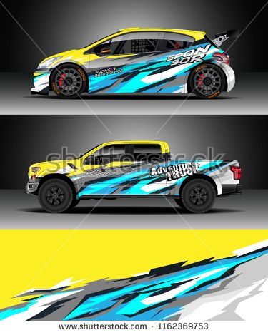 375x470 Car Wrap Truck And Cargo Van Decal Design Vector Graphic Abstract