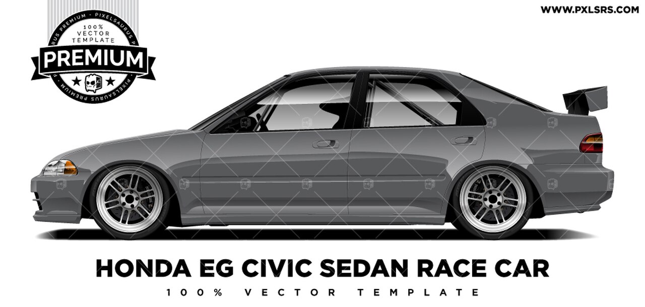 Honda Civic Eg Sedan Race Car 'premium' Vector Template 1280x609 Honda Civic Eg Sedan Race Car 'premium' Vector Template
