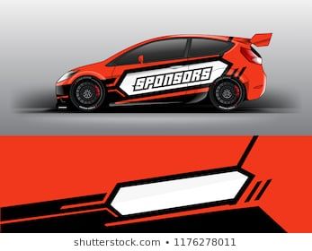 Orange Theme Racing Car Wrap Design Template Vector Sedan 347x280 Orange Theme Racing Car Wrap Design Template Vector Sedan