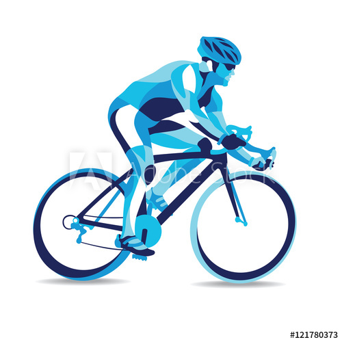 500x500 Trendy Stylized Illustration Movement, Bicycle Race, Line Vector