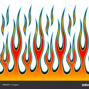 300x300 Photostock Vector Blazing Fire Decals For The Hood Of The Car Hot