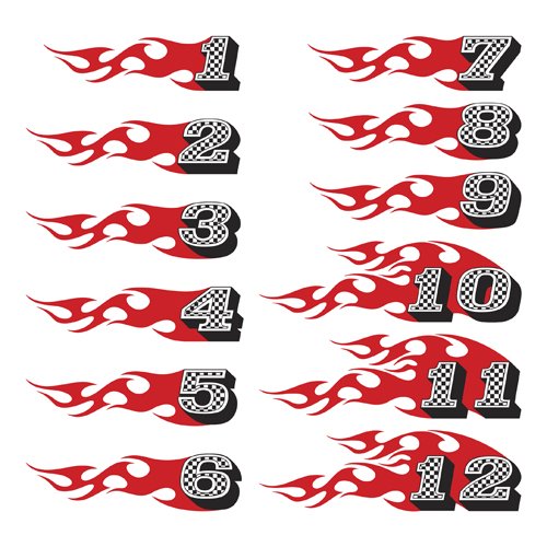 500x500 Racing Flames Clipart Vinyl Cutter Plotter Images