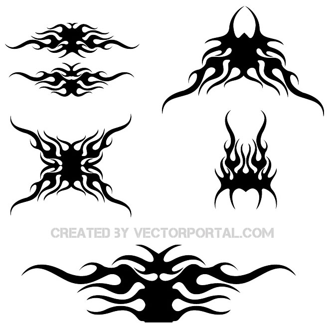 660x660 Tribal Racing Flames Vectors