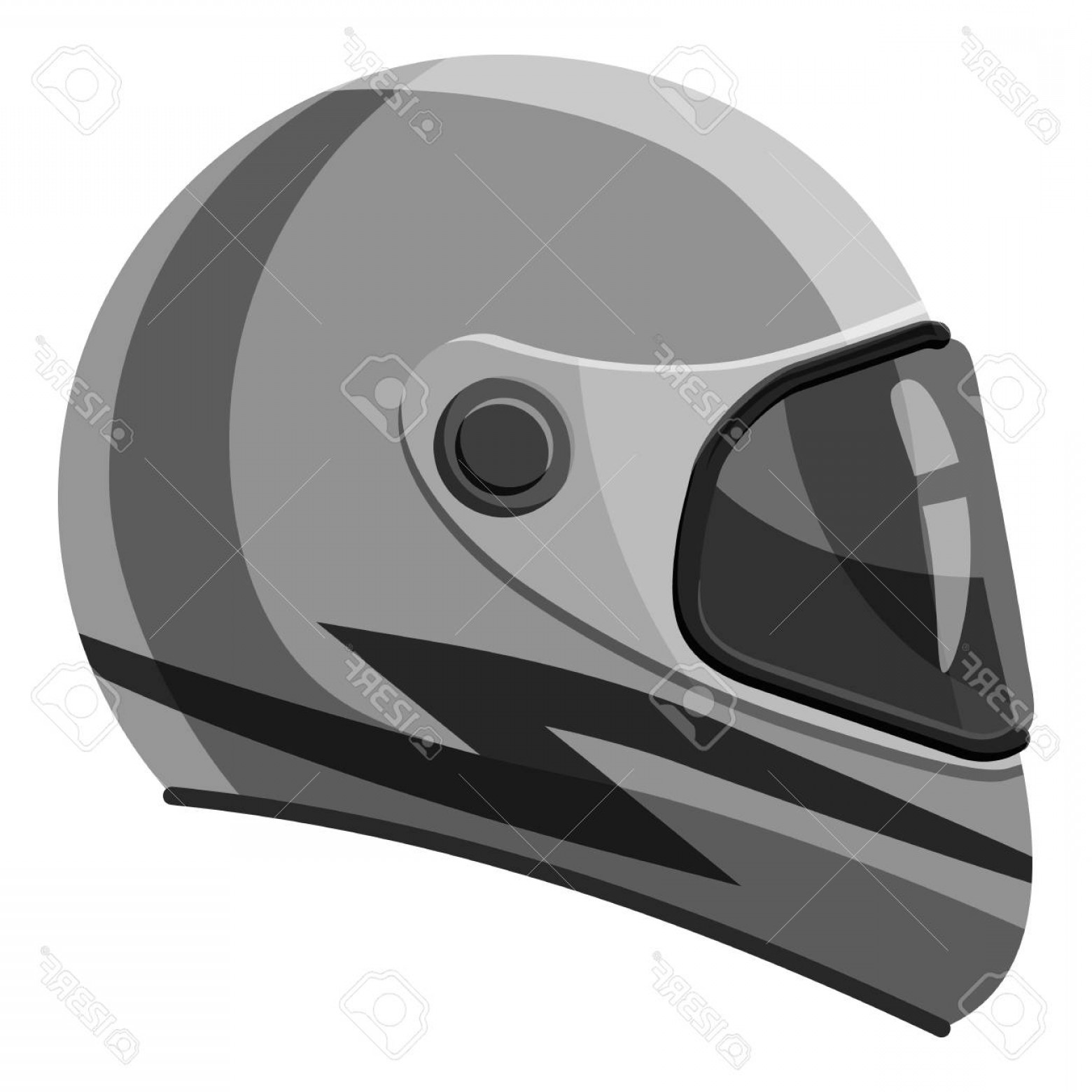 1560x1560 Photostock Vector Racing Helmet Icon Gray Monochrome Illustration