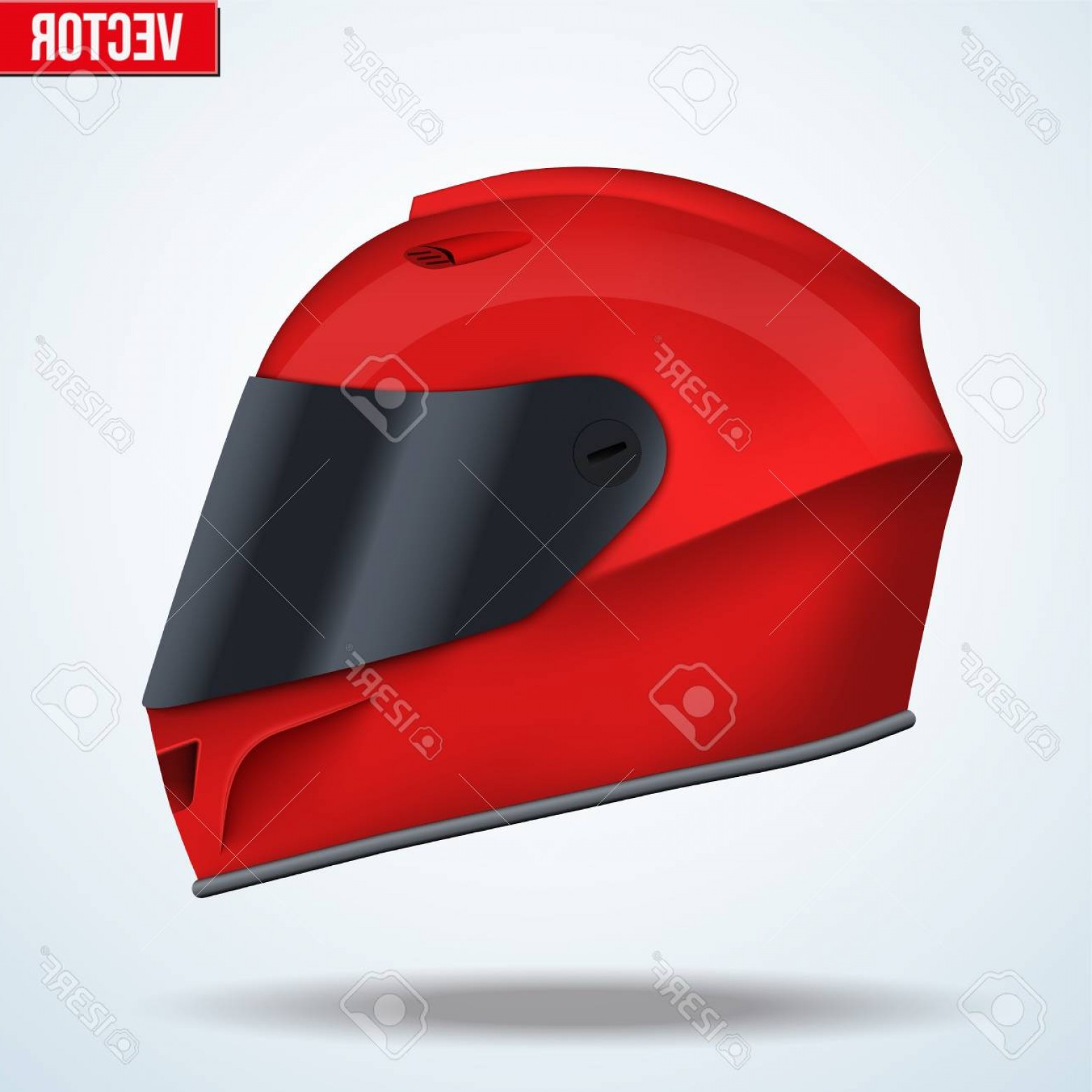 1560x1560 Photostock Vector Red Motor Racing Helmet With Closed Glass Visor