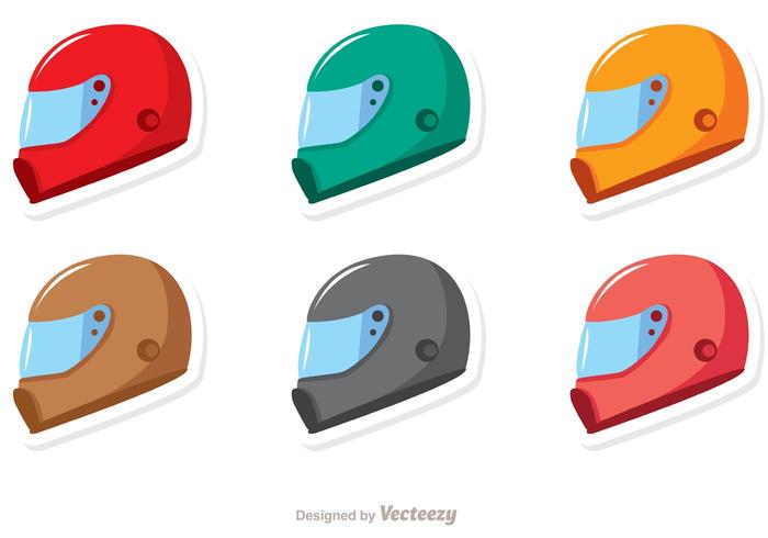 700x490 Racing Helmets Vector Pack
