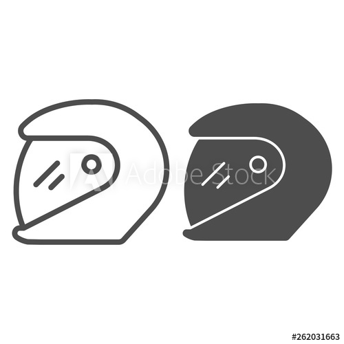 500x500 Racing Helmet Line And Glyph Icon Motorcycle Helmet Vector