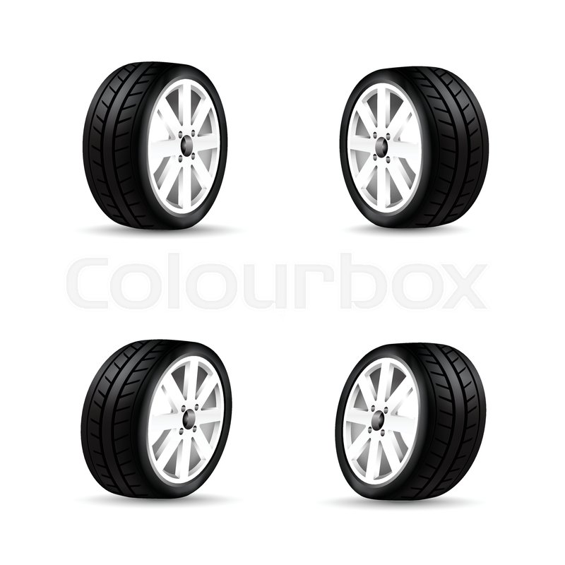 800x800 Collection Of Car Wheels And Racing Stock Vector Colourbox