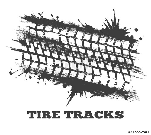 500x450 Mud Tire Tracking Vector Grunge Bike Tire Track, Off Road Racing
