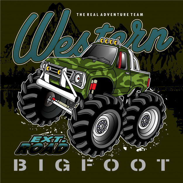 626x626 Racing Car Big Tires,vector Car Illustration Vector Premium Download