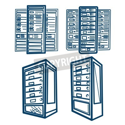 400x400 Servidor Para Rack Vector Estilo Bosquejo De Servidor Para Rack