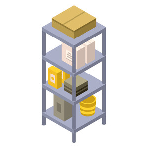 300x300 Metal Garage Rack Icon Isometric Of Metal Garage Rack Vector Icon