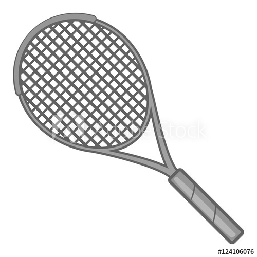 500x500 Tennis Racket Icon Gray Monochrome Illustration Of Tennis Racket