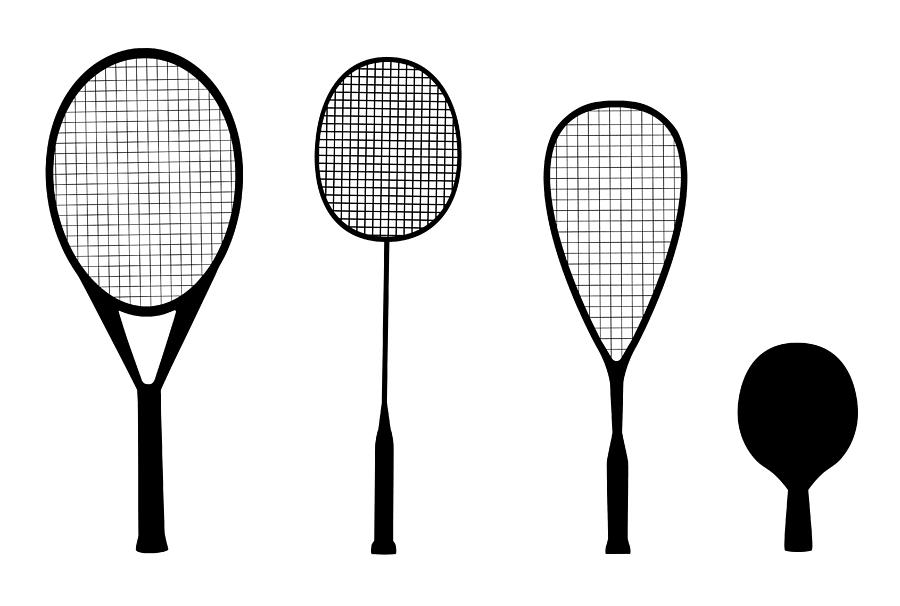 900x606 Vector Set Of Silhouettes Of Racquet Sports Drawing