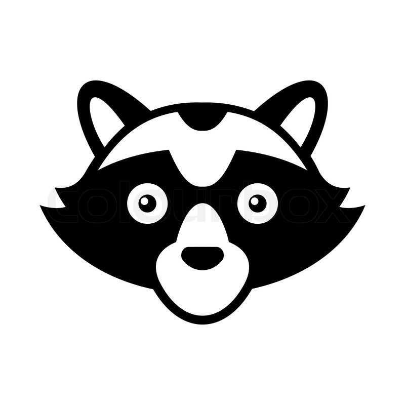 800x800 Raccoon Head Logo Style Icon Vector Stock Vector Colourbox