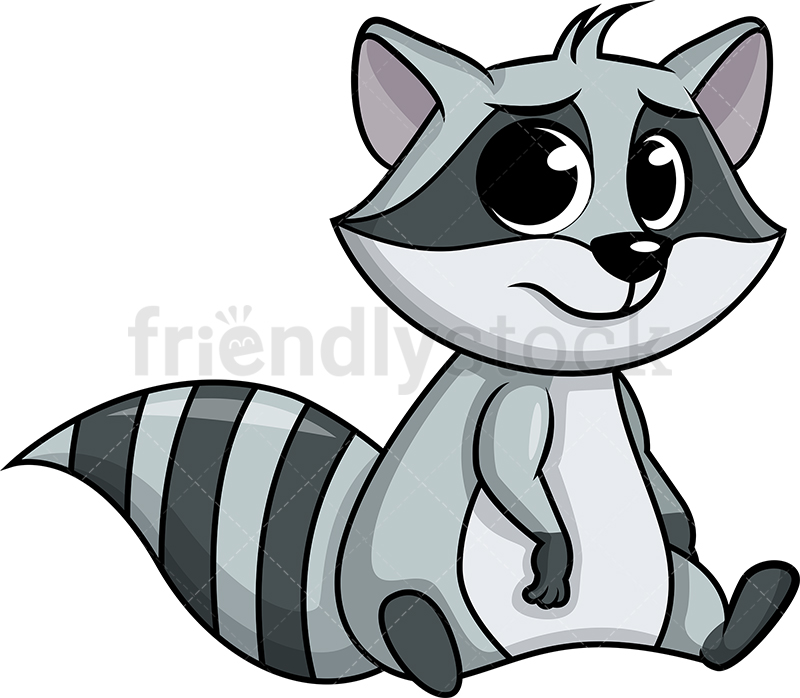 800x698 Sad Raccoon Cartoon Clipart Vector