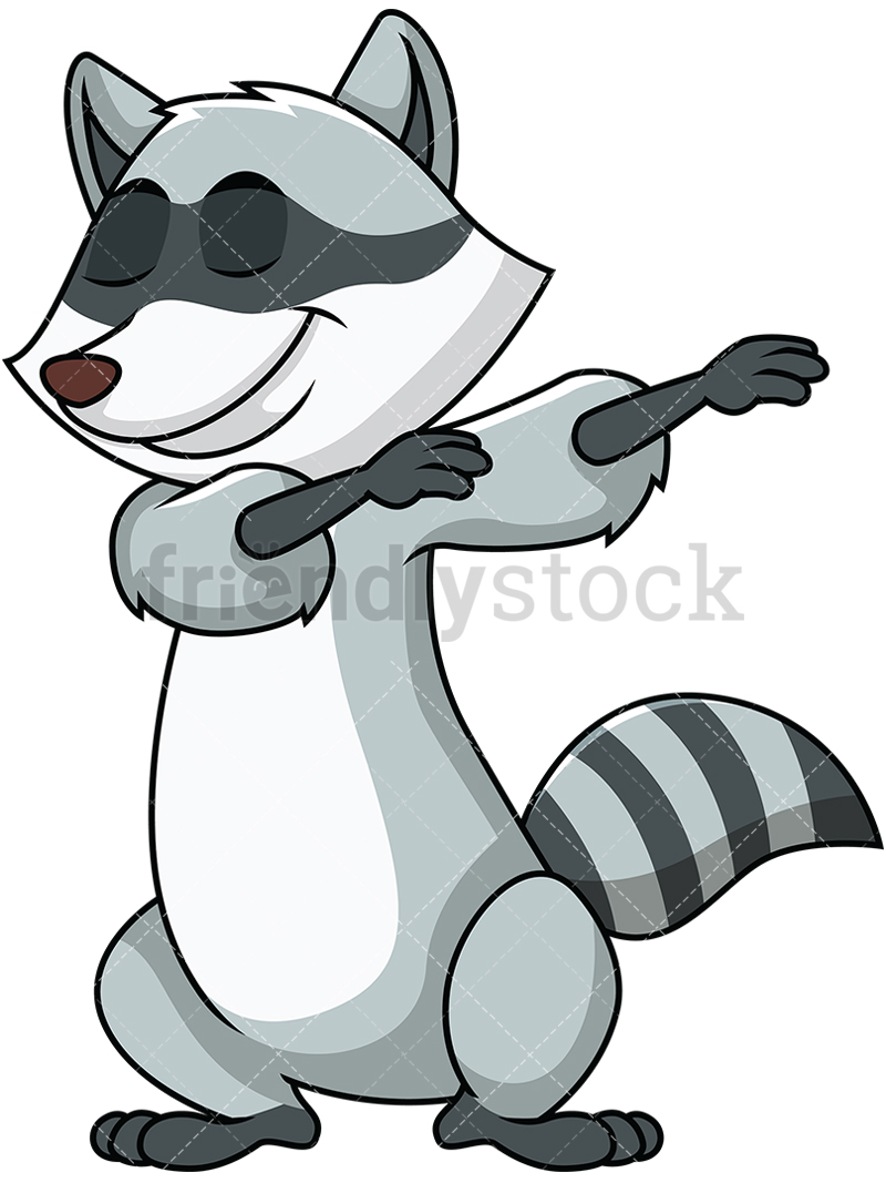 800x1067 Dabbing Raccoon Cartoon Vector Clipart