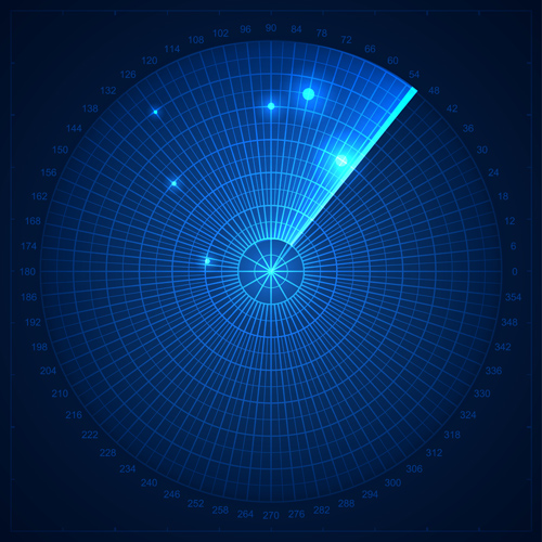 500x500 Radar Elements Blue Background Vector Free Download