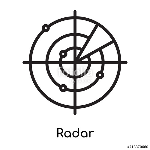 500x500 Radar Icon Vector Sign And Symbol Isolated On White Background