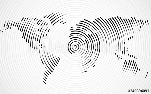 500x313 Abstract World Map Of Radial Lines Vector