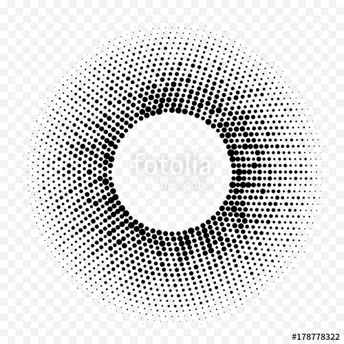 500x500 Halftone Circle Geometric Radial Dot Pattern Vector Abstract