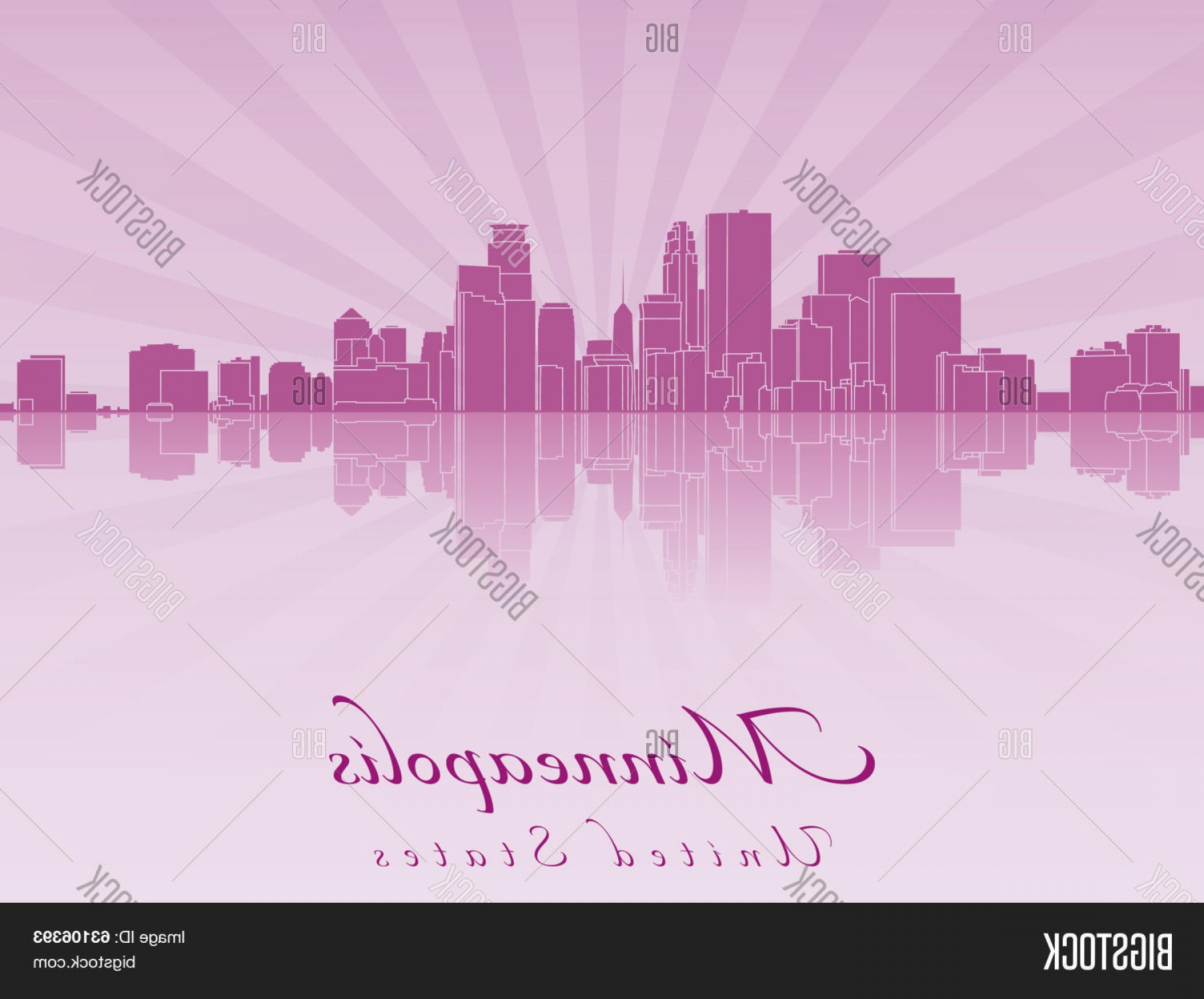 1800x1494 Stock Vector Minneapolis Skyline In Purple Radiant Orchid
