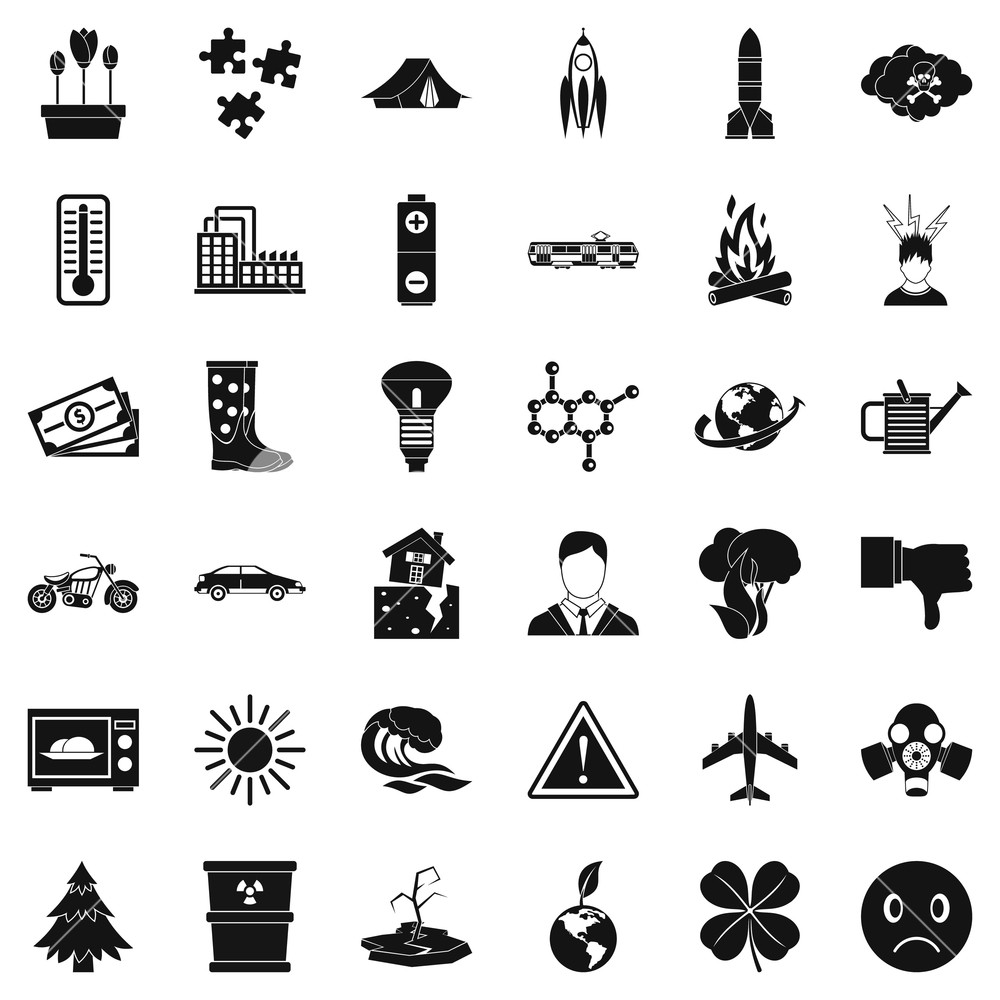 1000x1000 Radiation Icons Set Simple Style Of Radiation Vector Icons