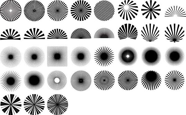 600x373 Series Of Black And White Design Elements Vector Radiation Free
