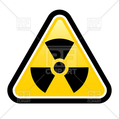 400x400 Yellow Triangle Sign With A Radiation Warning Symbol Vector Image