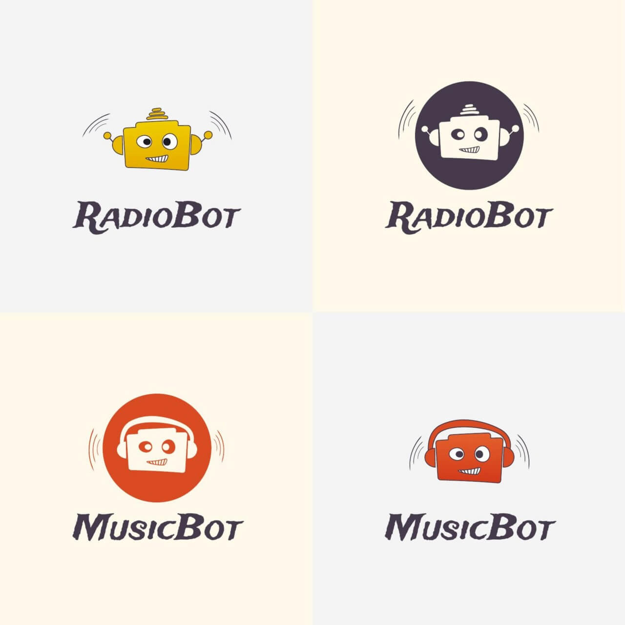 1280x1280 Free Vector Radio Robot Vector Logo