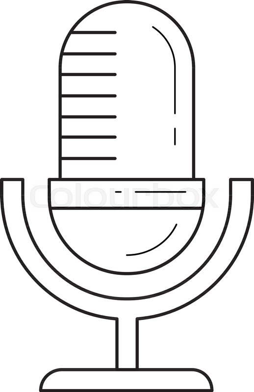 518x800 Radio Microphone Vector Line Icon Stock Vector Colourbox
