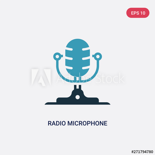 500x500 Two Color Radio Microphone Vector Icon From Technology Concept