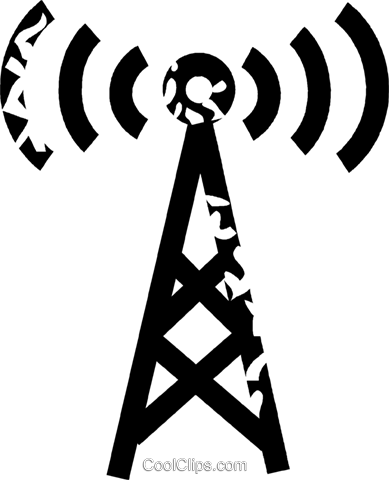 389x480 Radio Tower Royalty Free Vector Clip Art Illustration