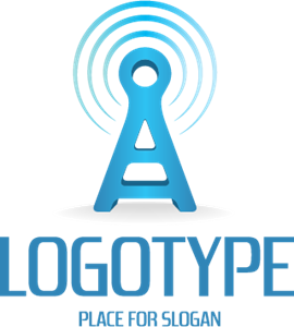 270x300 Blue Radio Tower Logo Vector