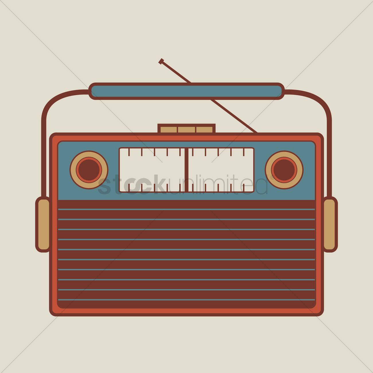 1300x1300 Vintage Radio Vector Image