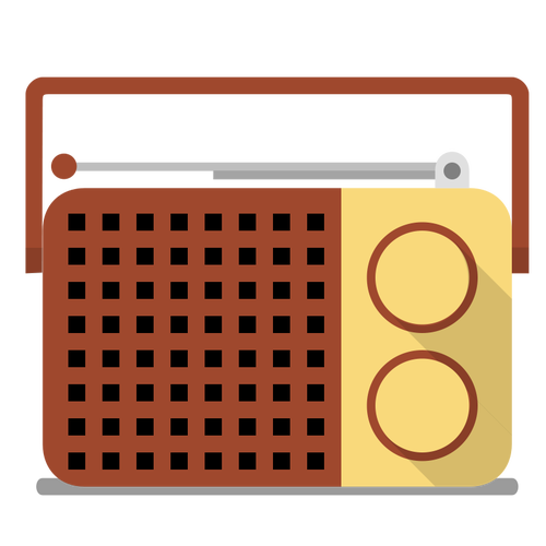 500x500 Portable Radio Receiver Vector Drawing