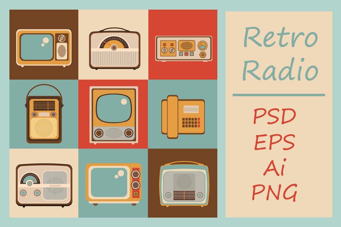 1158x772 Retro Radio Vector