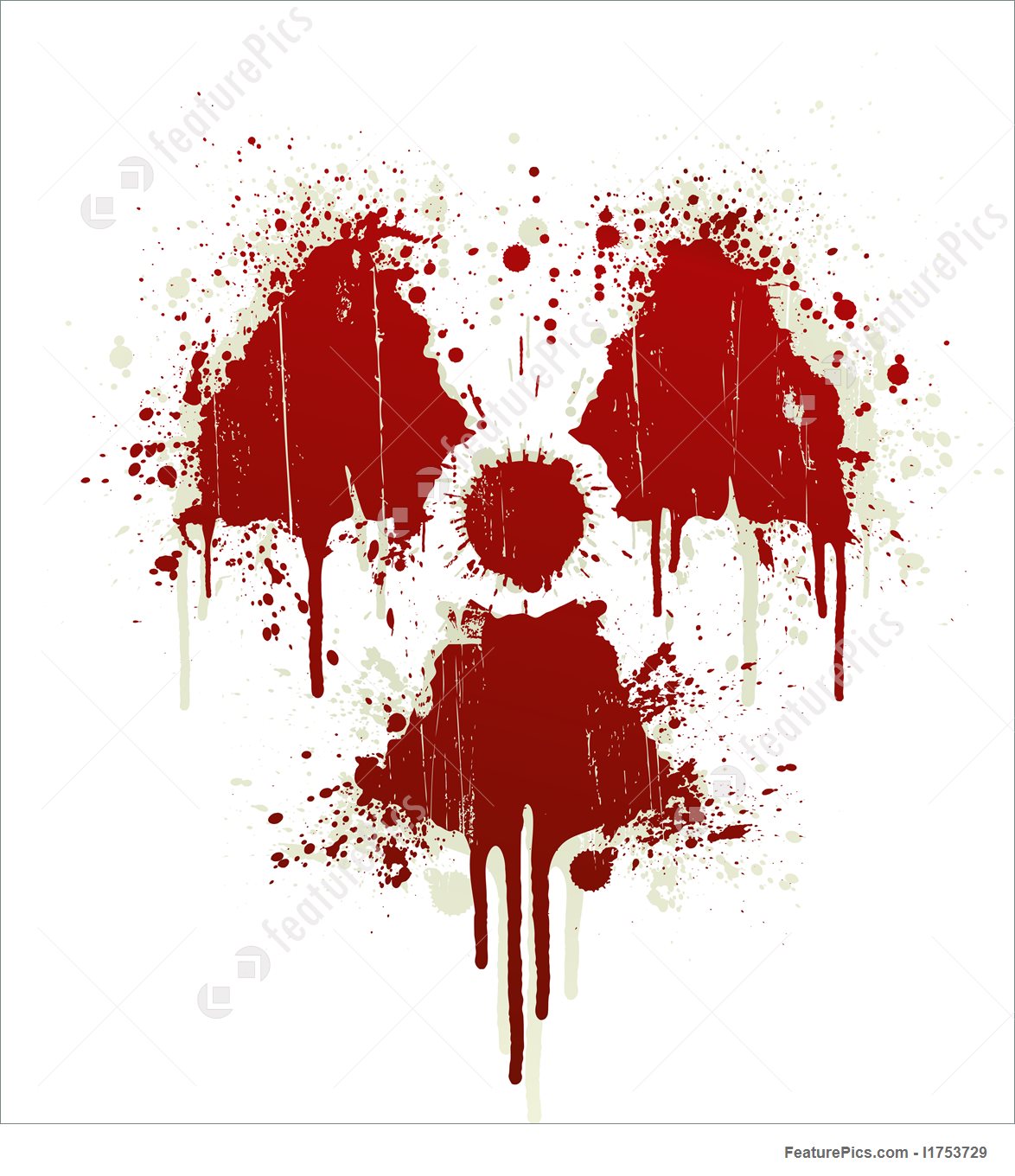 1174x1360 Illustration Of Radioactive Symbol Blood Splatter
