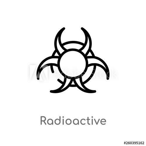 500x500 Outline Radioactive Vector Icon Isolated Black Simple Line