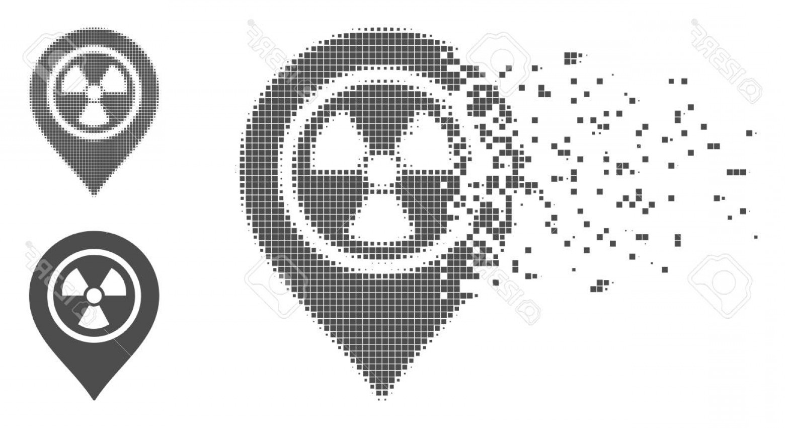 1560x850 Photostock Vector Grey Vector Radioactive Marker Icon In Dissolved