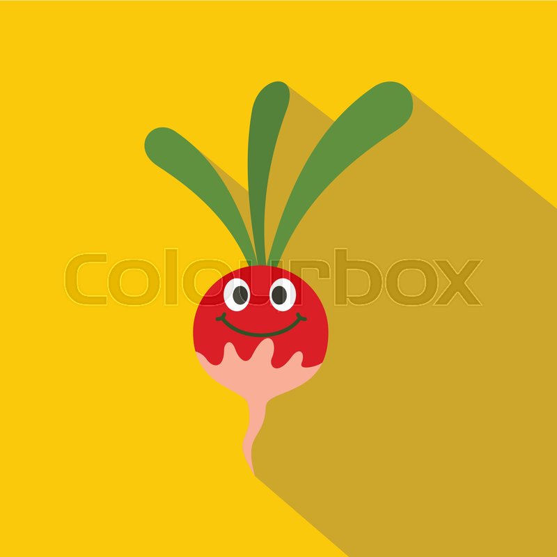 800x800 Fresh Smiling Radish Icon Flat Stock Vector Colourbox