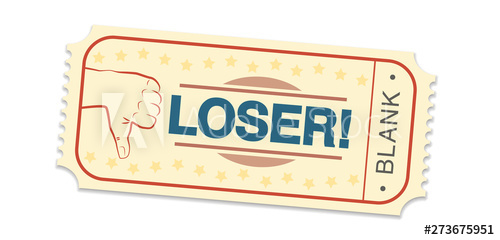 500x240 Lottery Ticket Saying Loser And Blank Single Raffle Ticket
