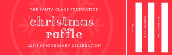 550x178 Red Snowflake Vector Icon Christmas Raffle Ticket