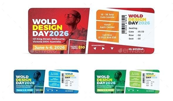 590x345 Colorful Event Conference Ticket Template Multipurpose Templates