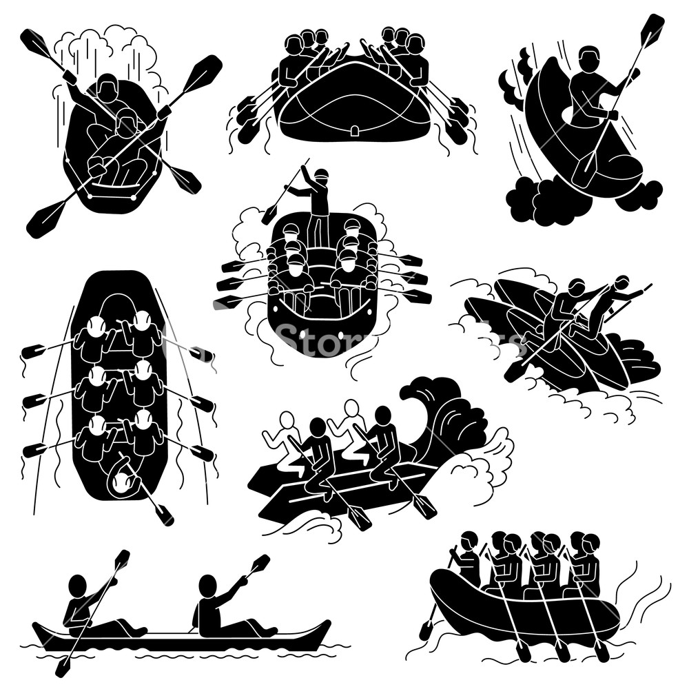 1000x1000 Rafting Icons Set Simple Set Of Rafting Vector Icons For Web