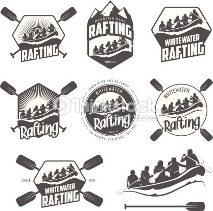 Set Of Vintage Whitewater Rafting Labels And Badges R 417x412 Set Of Vintage Whitewater Rafting Labels And Badges R