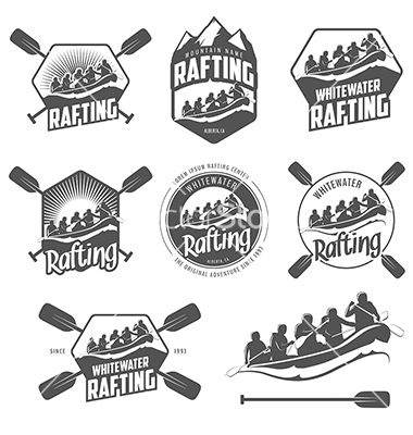Set Of Vintage Whitewater Rafting Labels Vector Tommi's Bb 380x400 Set Of Vintage Whitewater Rafting Labels Vector Tommi's Bb