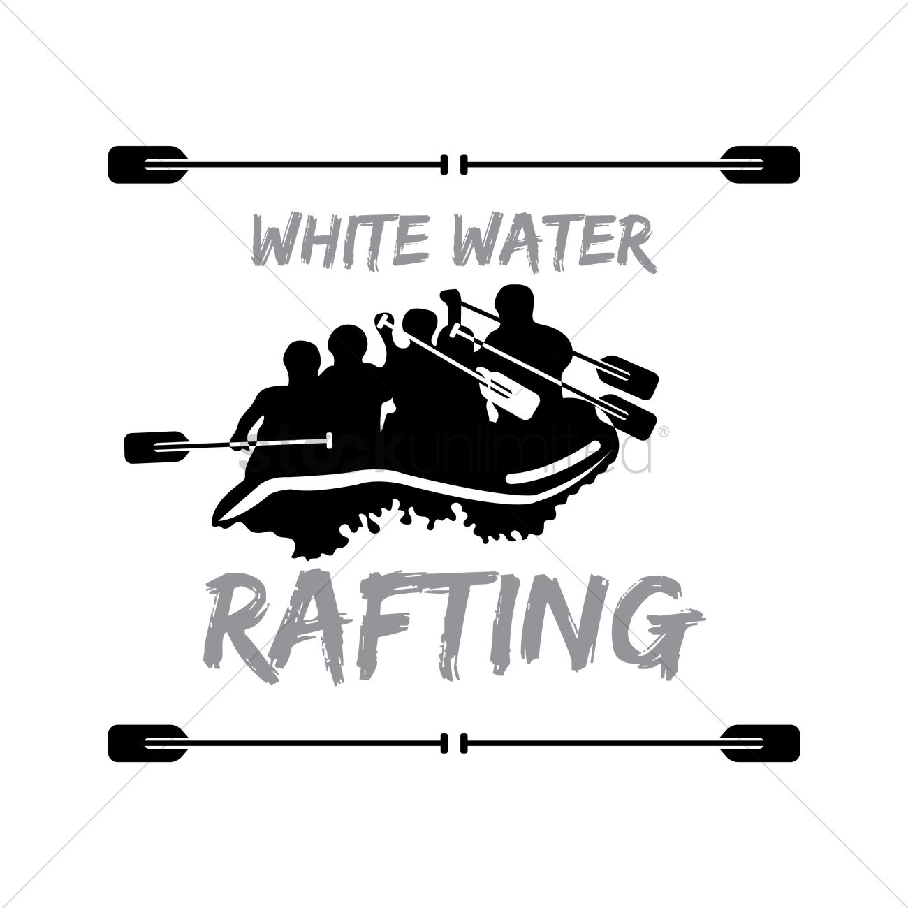 1300x1300 White Water Rafting Vector Image